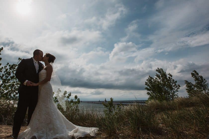 st. joseph lighthouse wedding photo